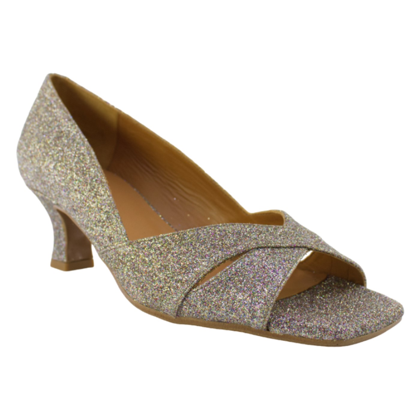 Billi bi » A4670 - Dame sandal med lav hæl – glitter