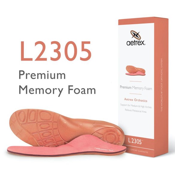 Aetrex Premium Memory Foam Orthotics - Til kvinder - Metatarsal Support
